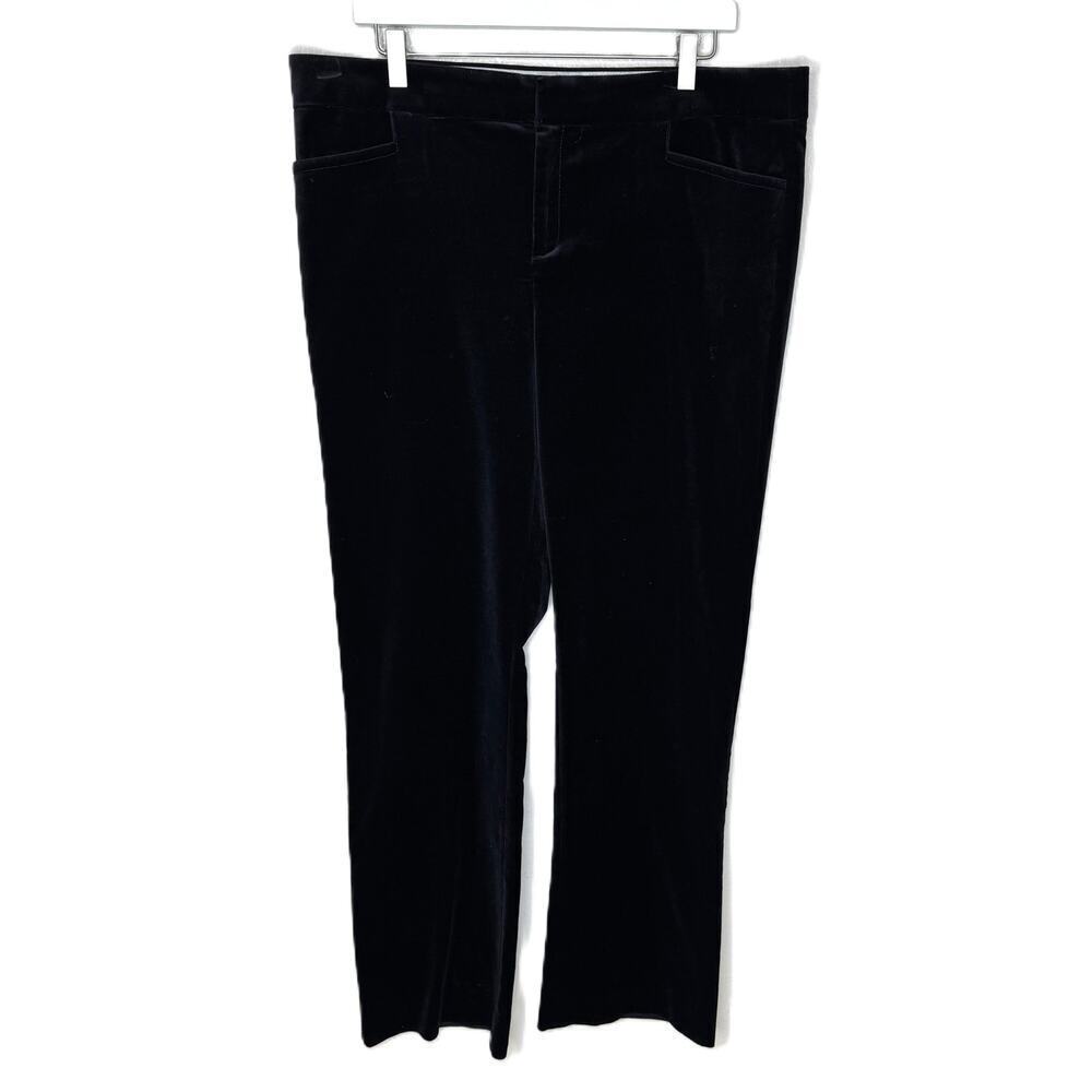 Banana Republic Women's Black Velvet Wide Leg Trousers, Size 14